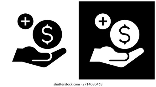 Icono De Contribución Del Empleador En Fondo Blanco Y Negro