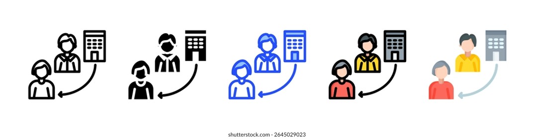 Colección De Iconos De Empleador Con Múltiples Estilos