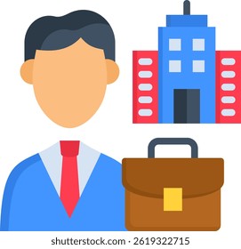 Employer Icon Flat Vector Illustration
