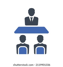 Employer interview icon, Vector graphics