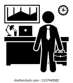 
An employer is leaving for home at offtime 
