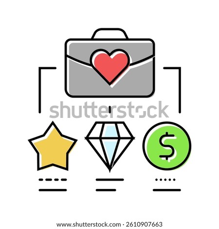 employer value proposition evp color icon vector. employer value proposition evp sign. isolated symbol illustration