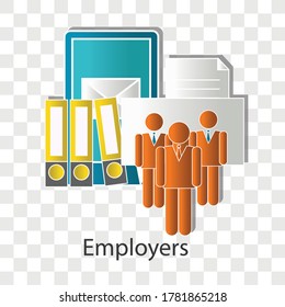 Employers concept on transparency background. Creative idea design. Flat vector illustration for template, brochure or presentation.