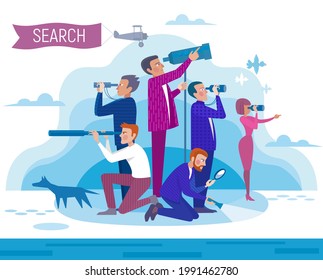 Employers and HR are choosing talent for job vacancy - cartoon people standing and looking for a job, recruitment agency, team work. Human resources and head hunt. Business  concept.