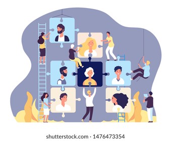 Employment agency concept. Online recruitment and job search, human resource and recruiting, vacancy advertising vector background. Illustration candidate and recruitment management