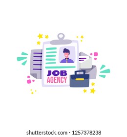 Employment agency to help you find your next position. A part-time or a temp-to-hire position. Cartoon vector.