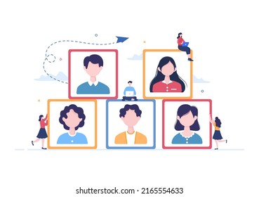 Employment Agency for Recruitment or Placement Job Service with Skilled and Experienced Career Laborers in Flat Cartoon Illustration