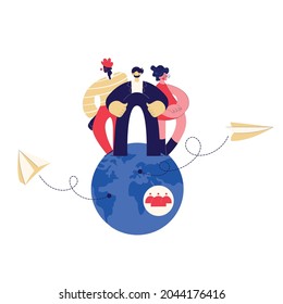 Employment agency. Worldwide job search and recruiting concept