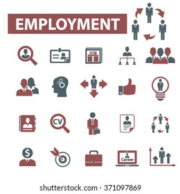 employment, career, human resources, job, cv icons set 