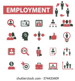 employment, career, human resources, job, cv icons set
