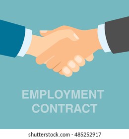 Employment contract handshake. Two businessmen shaking hands after making agreement.