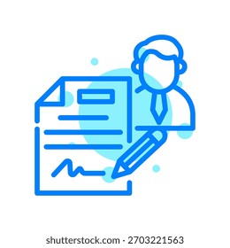 Icono de contrato de empleo en forma de Ilustración vectorial