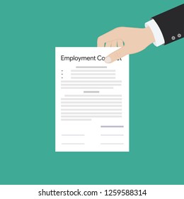 Employment contract paper document