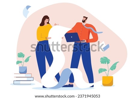 Similar – Image, Stock Photo Woman carefully cutting paper design in studio