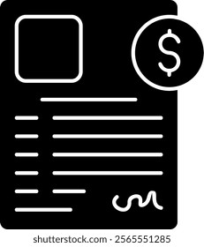 Employment Contract Solid Style Icon Design