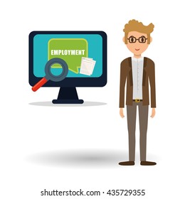 Employment design. Human resources  icon. Isolated illustration