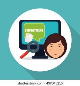 Employment design. Human resources  icon. Isolated illustration