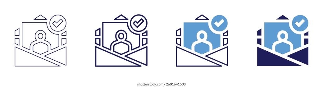 Employment contract​ icon in 4 different styles. Thin Line, Line, Bold Line, Duotone. Duotone style. Editable stroke.