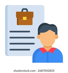 Employment Icon Flat Style Vector Illustration