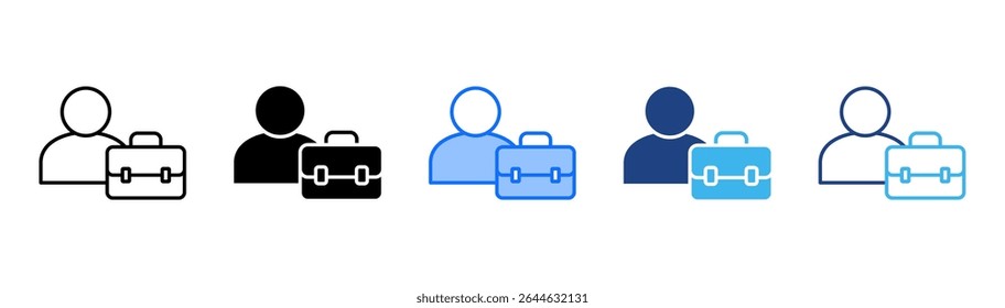 Conjunto de iconos de empleo colección de estilos múltiples