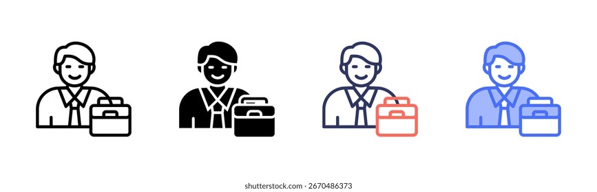 Arbeitsmarktsymbolsatz für mehrere Stilkollektionen