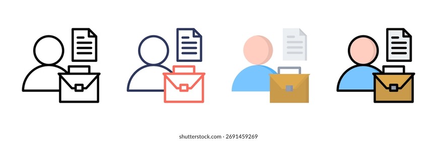 Employment icon set multiple style collection