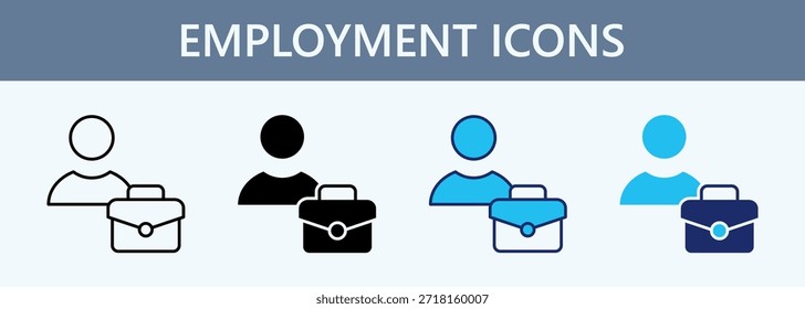 Employment Icon Set Multiple Style Collection