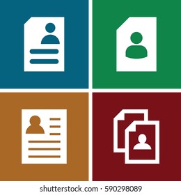 employment icons set. Set of 4 employment filled icons such as 