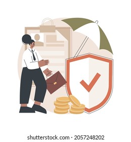 Employment insurance abstract concept vector illustration. Sickness benefits, income replacement, quarantined employee, submit application form, legal document, compensation abstract metaphor.