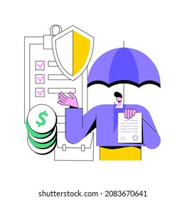 Employment insurance abstract concept vector illustration. Sickness benefits, income replacement, quarantined employee, submit application form, legal document, compensation abstract metaphor.