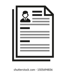 Employment and Job Resume Icon on White Background. Vector