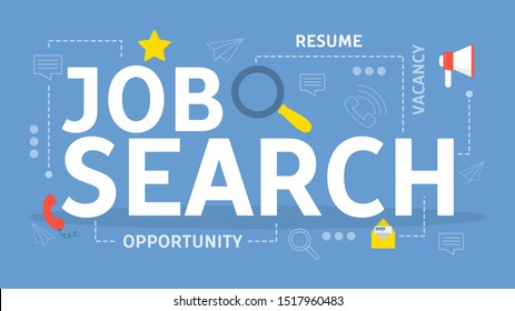 Employment and job search concept. Idea of recruitment manager searching for employee. Web banner design. Isolated vector illustration in cartoon style
