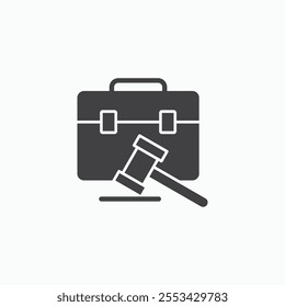 Employment law black solid vecor icon