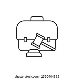 Employment law icon linear logo isolated