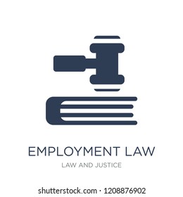 Employment Law Icon. Trendy Flat Vector Employment Law Icon On White Background From Law And Justice Collection, Vector Illustration Can Be Use For Web And Mobile, Eps10