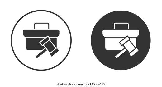 Concepto de iconos de derecho laboral en versiones sólidas. Estilo de diseño plano.