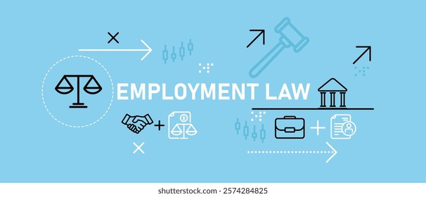 Employment Law labor policies flat header worker rights legal business employee compliance to regulation