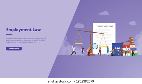 employment law for website design template banner or slide presentation