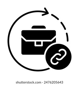 Employment Link icon vector line illustration