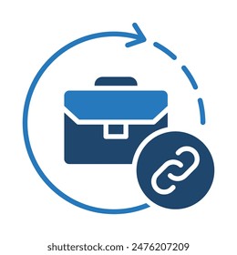 Employment Link icon vector line illustration