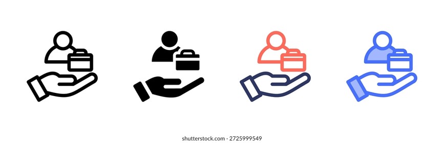 Conjunto de iconos de múltiples estilos de empleo
