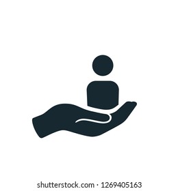 employment on hand icon care symbol 