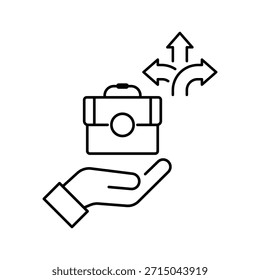 Employment Pathway icon vector line illustration