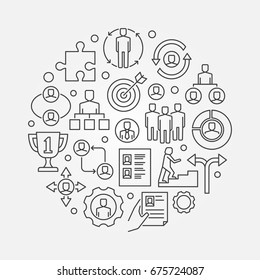Employment and recruitment illustration. Vector career concept symbol made with business icons in thin line style