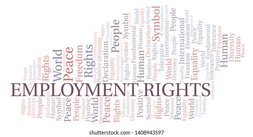 Employment Rights word cloud. Wordcloud made with text only.