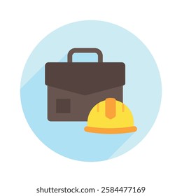 Employment rounded flat color icon, mini, small illustration. use for modern concept, print, UI, UX kit, web and app development. Vector EPS 10, related to industrial, business, finance, investment.