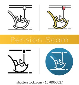 Employment Scam Icon. Illegitimate Vacancy. Fake Recruitement Offer. False Job Opportunity. Upfront Payment. Financial Fraud. Flat Design, Linear And Color Styles. Isolated Vector Illustrations