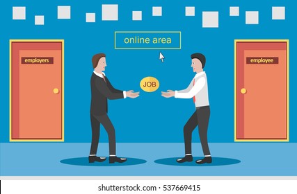 Employment service creative concept. Vector illustration