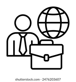 Employment Sphere icon vector line illustration