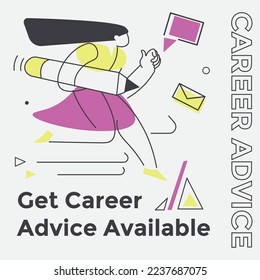 Consejos de empleo y recomendaciones de expertos y especialistas. Obtén asesoramiento profesional. Trabajador con cartas y lápices escribiendo cartas para el jefe. Desarrollo en el trabajo. Vector de estilo plano